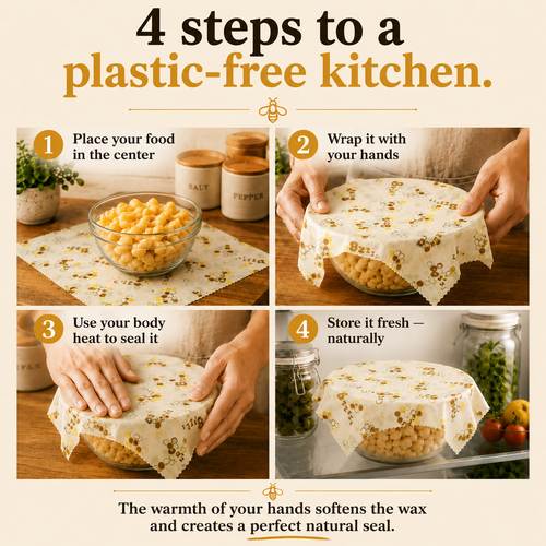 Pack of 3 Reusable Beeswax Food Wraps