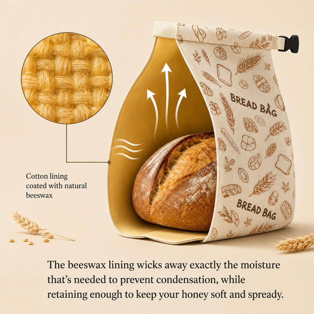 Premium 100% Cotton & Beeswax Bread Bags