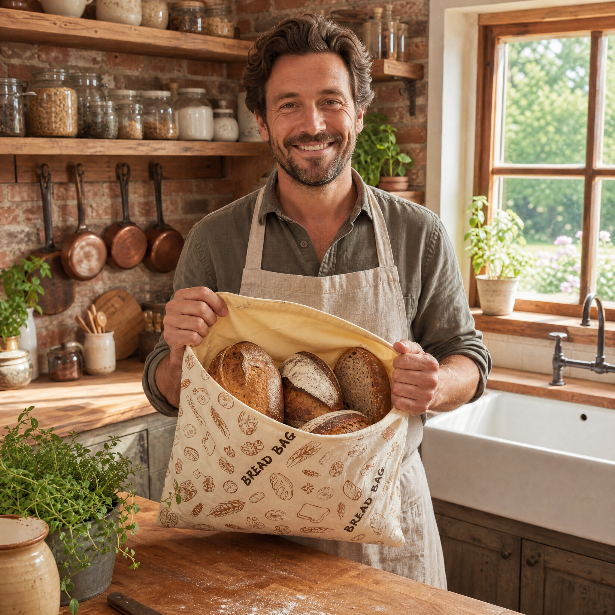 Premium 100% Cotton & Beeswax Bread Bags